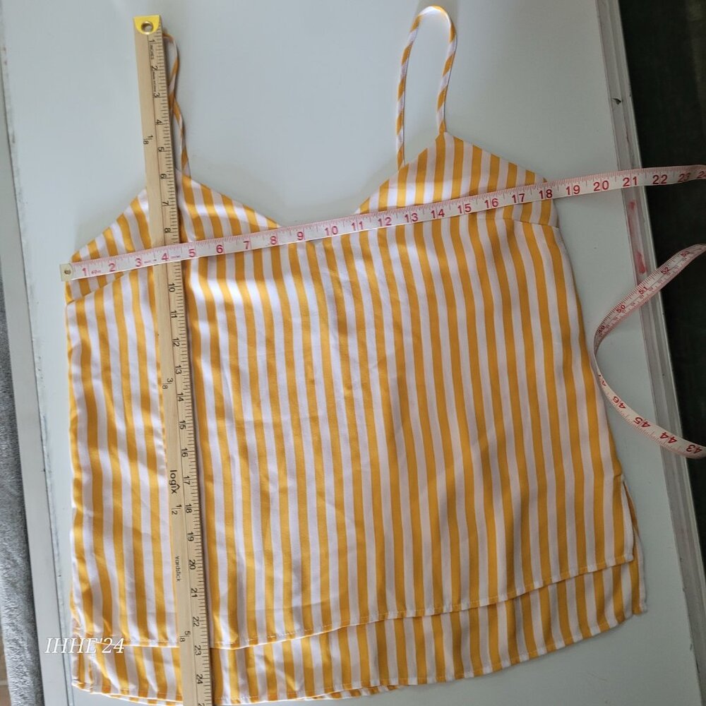 Forever 21 Yellow & White Striped Sleeveless Top - Medium - Picture 3 of 8